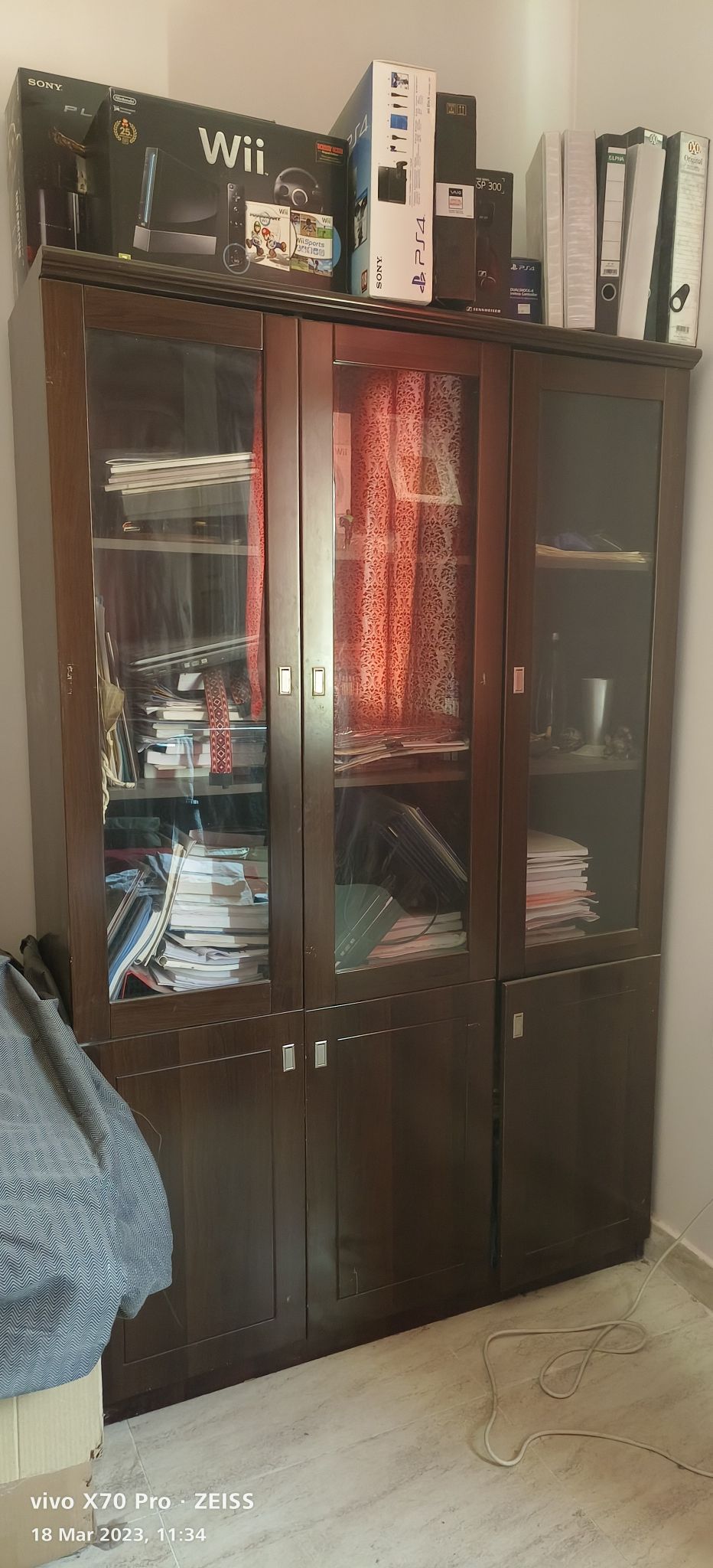 Cabinet with closing doors