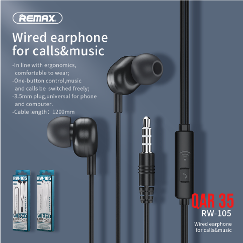 New Remax Wired Earphone RW105