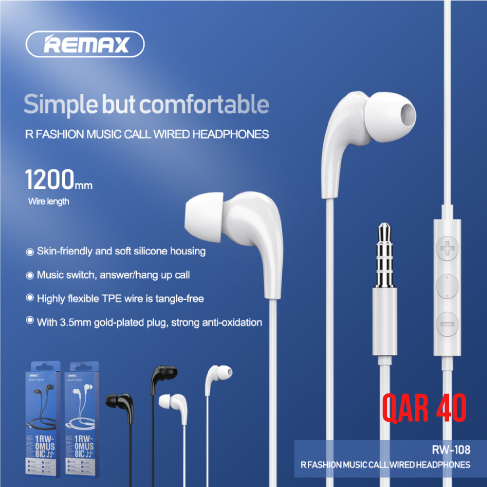 New Remax Wired Earphone RW108