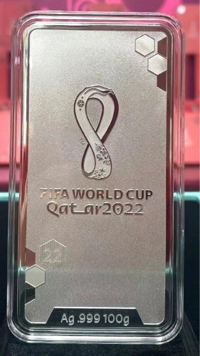 World Cup pure silver bar 100g