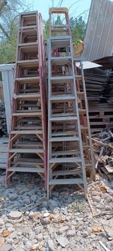 There are used aluminum ladders f