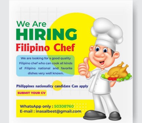 Filipino chef urgent required
