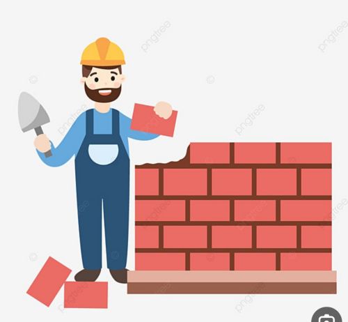 Workers are needed to build brick
