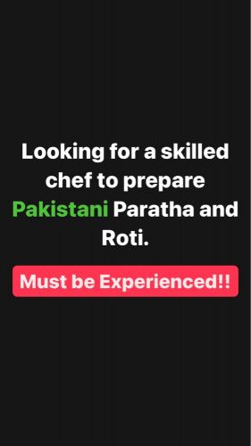 Need Pakistani Chef