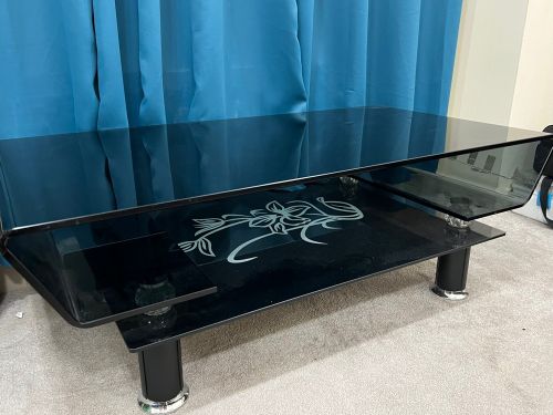 black glass table 