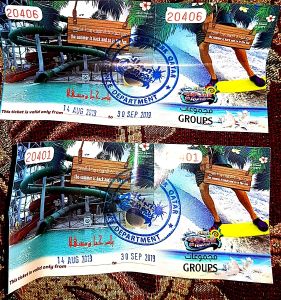 Aqua Park tickets (2 tickets) 80Qr Each